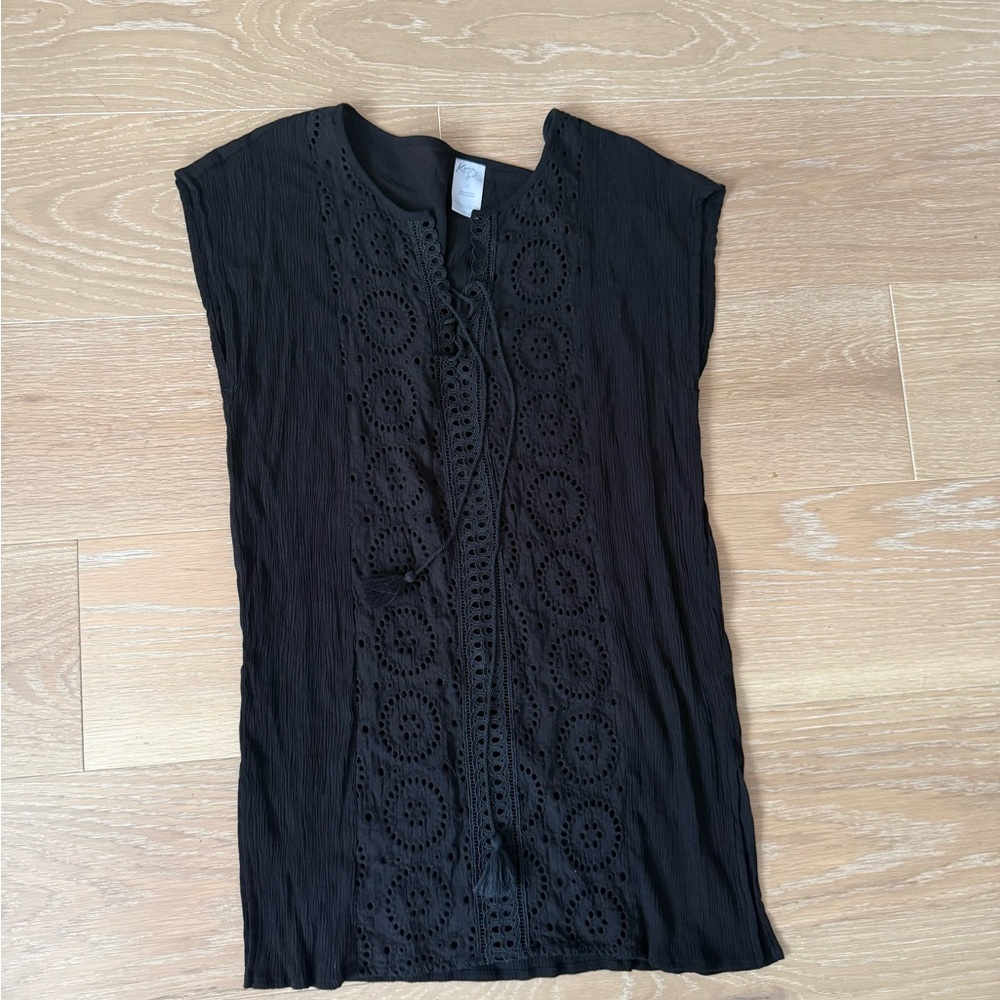 Kona Sol Elegant Black Crochet Top swim #traje nadar